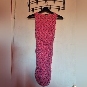 Urban Outfitters Pink Ruched Mesh Dress